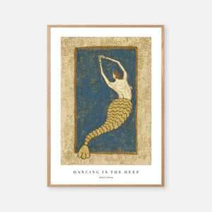 Ocean-inspired folk art mermaid illustration