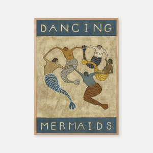 Wall art print of mermaids dancing in a circle