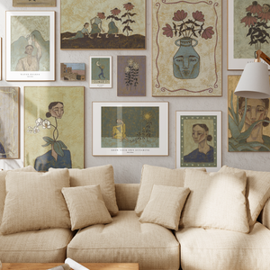 botanical themed gallery wall