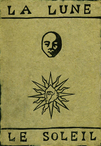 La Lune, Le Soleil - original linocut print on hand made paper