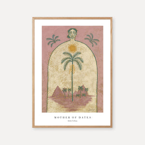 bohemian style art print inspired by Egyptian landscapes and date palms in blush pink tones