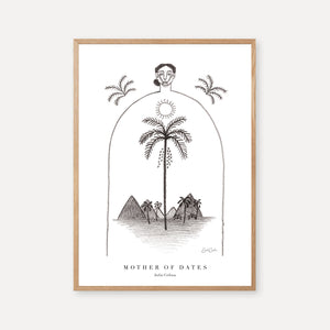 clean modern bohemian art print of date palms 