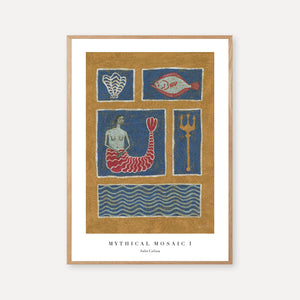 Ocean-inspired folk art mermaid illustration