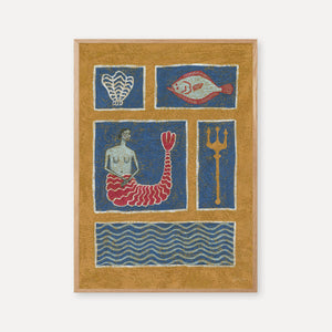 Mermaid wall art print, Mythical mosaic l from Sisters of the Sea collection