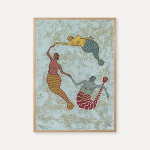 Daughters of the Deep mermaid wall art print, Sisters of the Sea collection