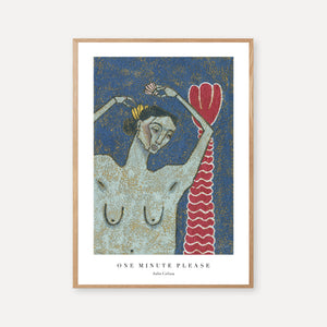 Ocean-inspired folk art mermaid illustration