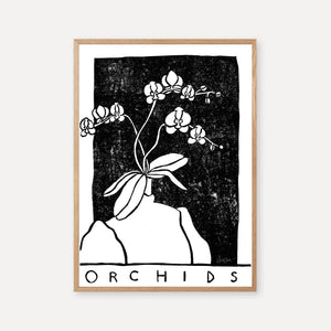 Orchids in black and white - print